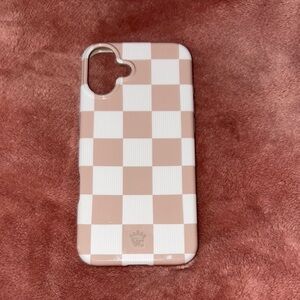 Velvet Caviar White and Tan Checkered iPhone Case